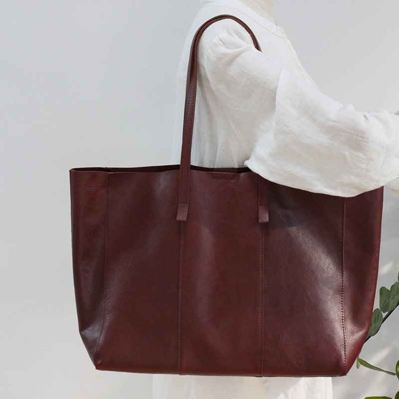 Large-capacity leather handbag - Trendha