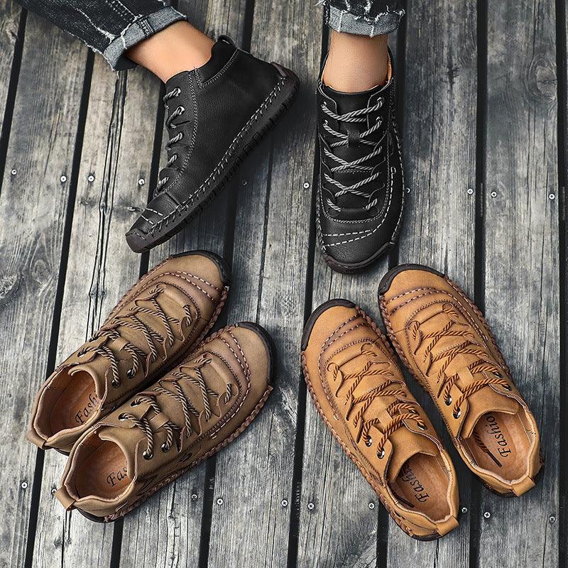 Casual Hand-Stitched Shoes Low-Top Tooling Shoes Martin Shoes - Trendha