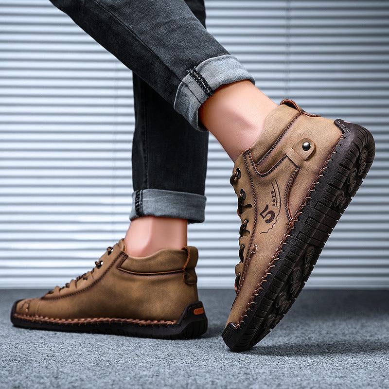 Casual Hand-Stitched Shoes Low-Top Tooling Shoes Martin Shoes - Trendha