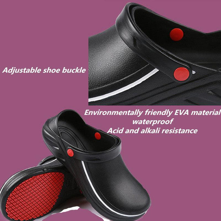 YEINSHAARS EVA Unisex Slippers Non-slip Waterproof Oil-proof Kitchen Work Cook Shoes for Chef Master Hotel Restaurant Slippers - Trendha