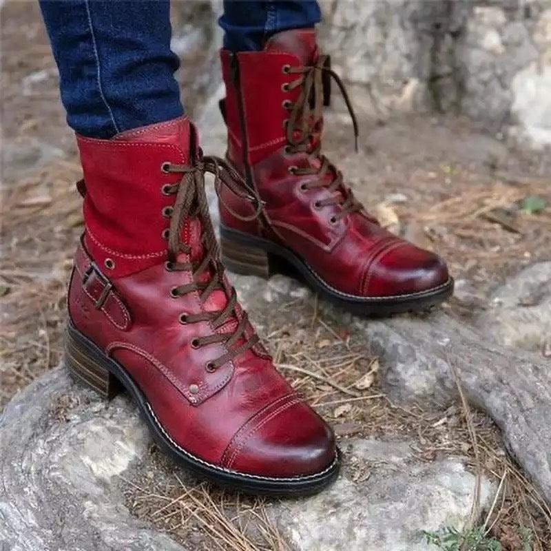 Martin boots with belt buckle - Trendha