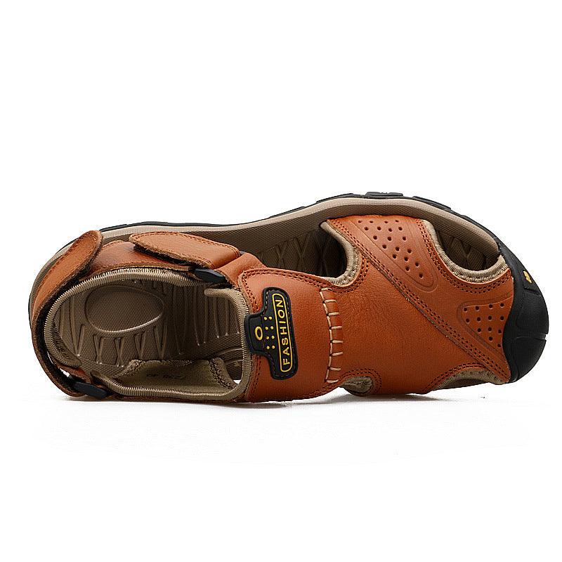 Large Size Two-layer Leather Toe Outdoor Casual Sandals - Trendha