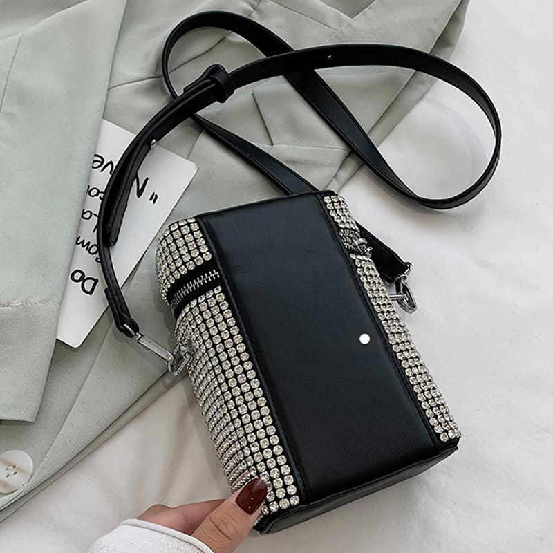 Personalized Rhinestone Shiny All-Match Messenger Bag - Trendha
