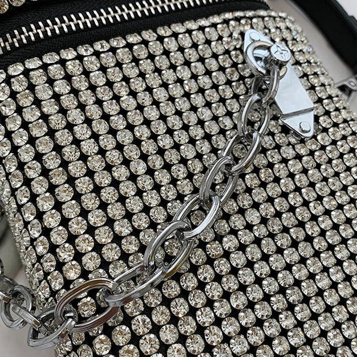 Personalized Rhinestone Shiny All-Match Messenger Bag - Trendha