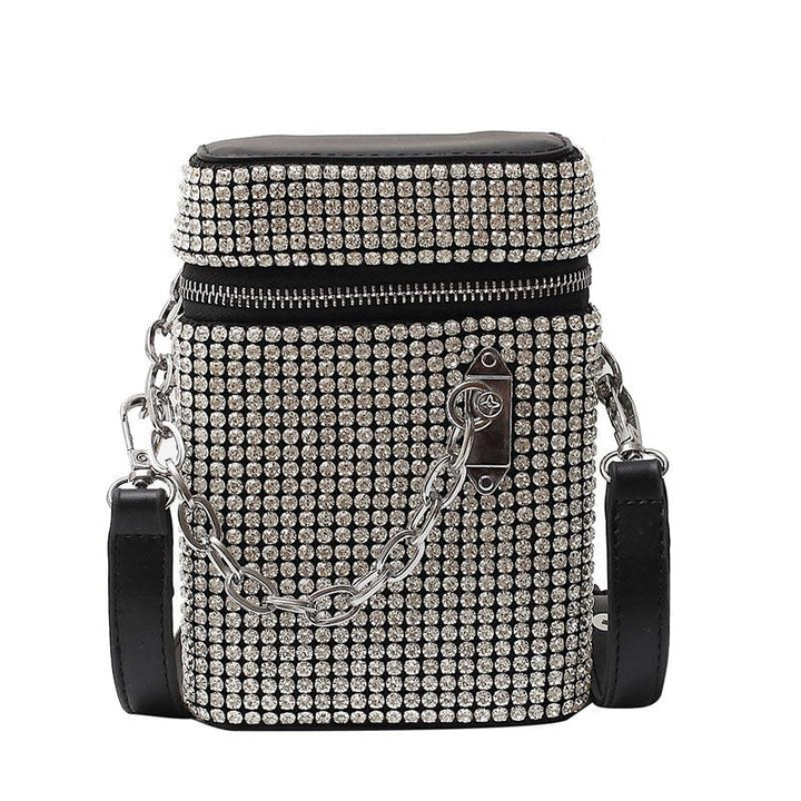 Personalized Rhinestone Shiny All-Match Messenger Bag - Trendha