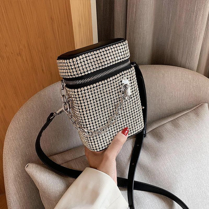 Personalized Rhinestone Shiny All-Match Messenger Bag - Trendha
