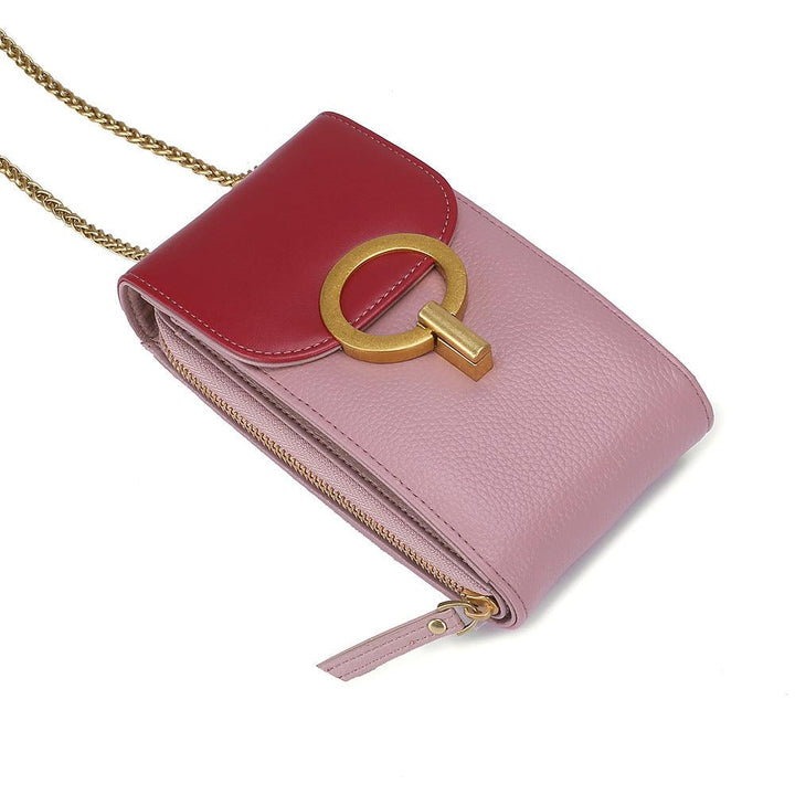 Mobile Phone Bag Vertical Female Chain Cross-Body Bag Real Cowhide - Trendha