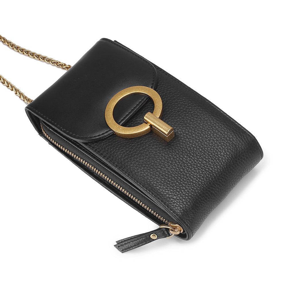Mobile Phone Bag Vertical Female Chain Cross-Body Bag Real Cowhide - Trendha