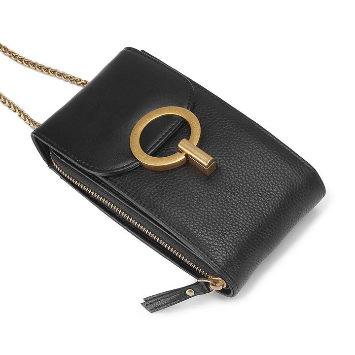 Mobile Phone Bag Vertical Female Chain Cross-Body Bag Real Cowhide - Trendha