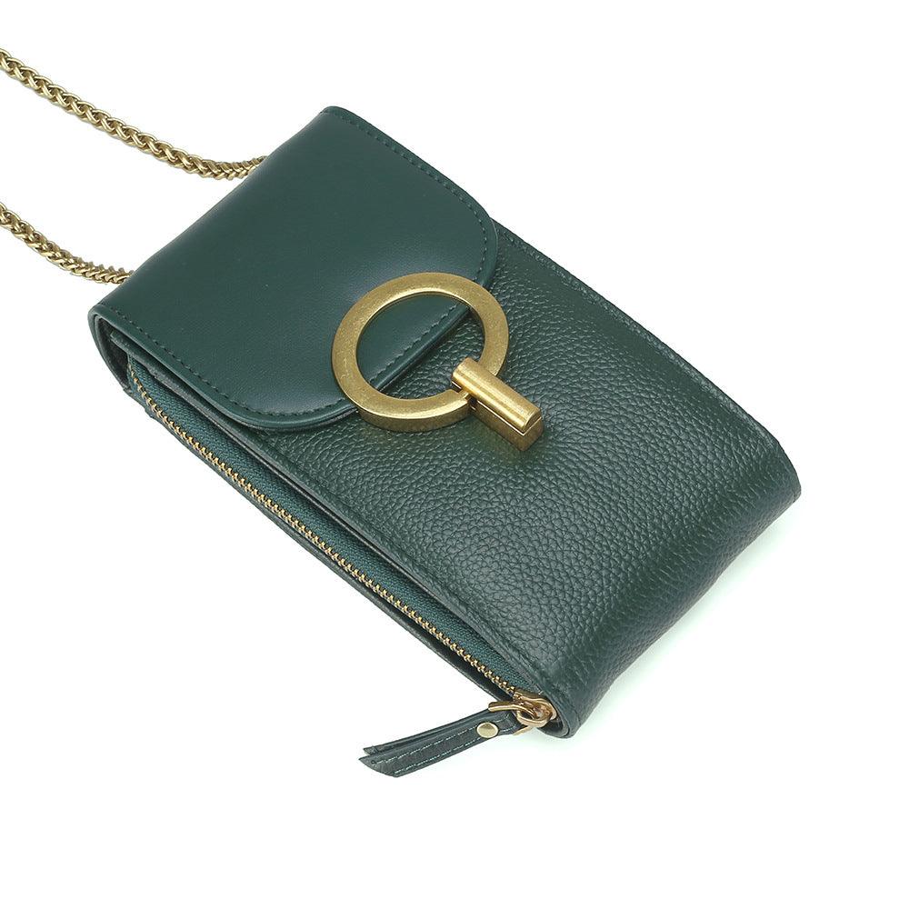 Mobile Phone Bag Vertical Female Chain Cross-Body Bag Real Cowhide - Trendha