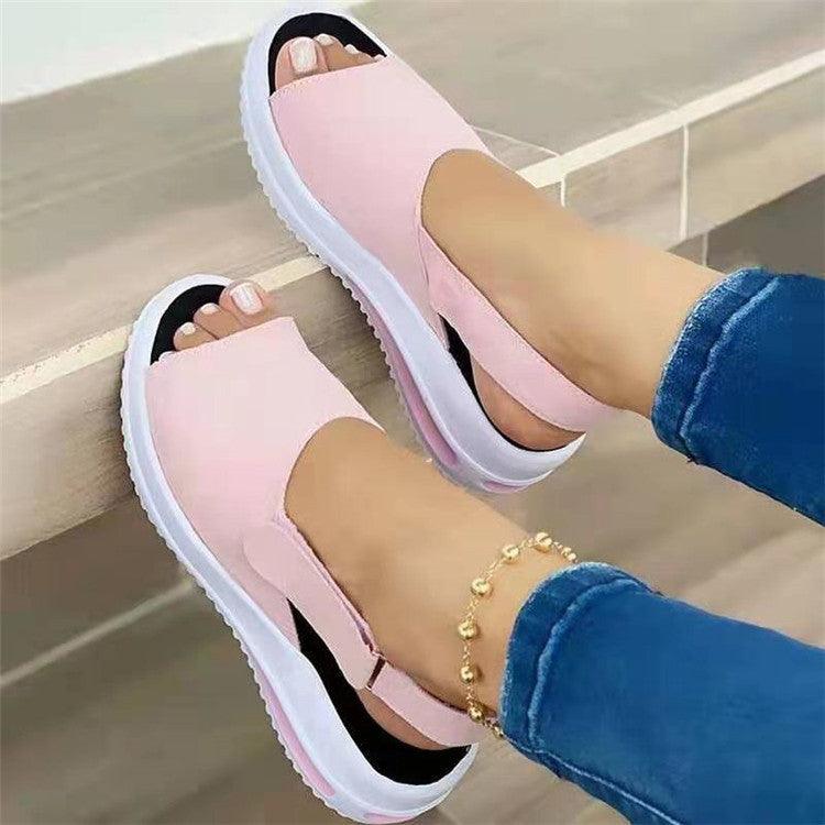 Fish-mouth Flat-heel Beach Low-top Women's Sandals - Trendha