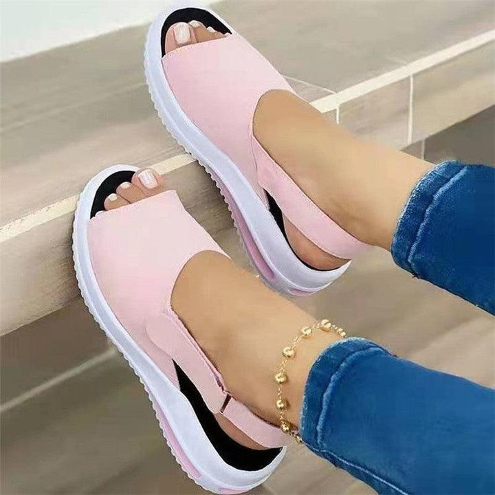 Fish-mouth Flat-heel Beach Low-top Women's Sandals - Trendha