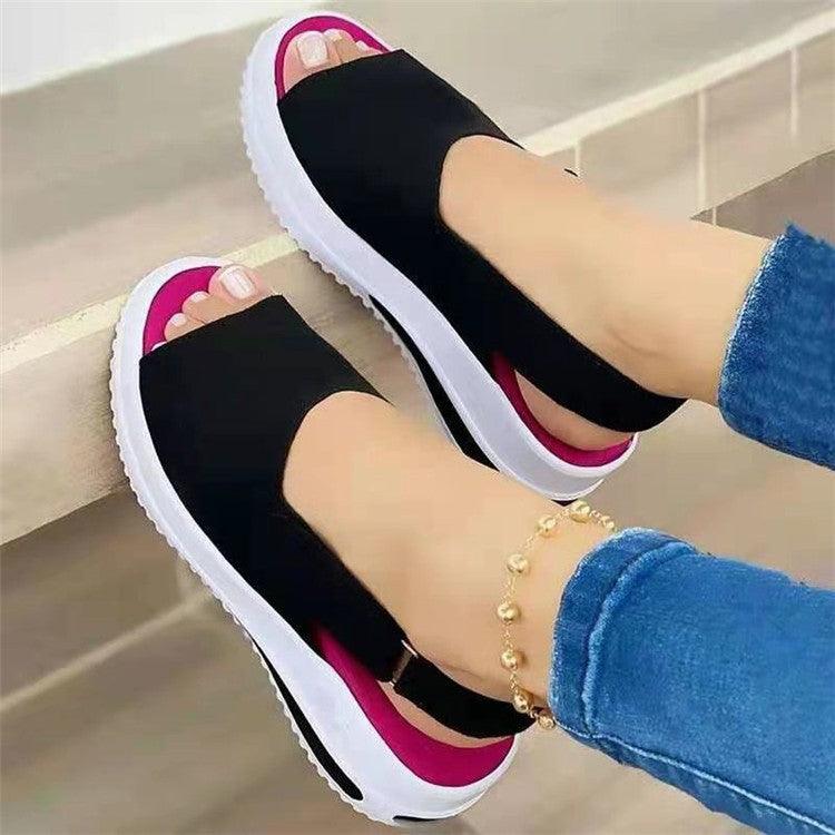 Fish-mouth Flat-heel Beach Low-top Women's Sandals - Trendha