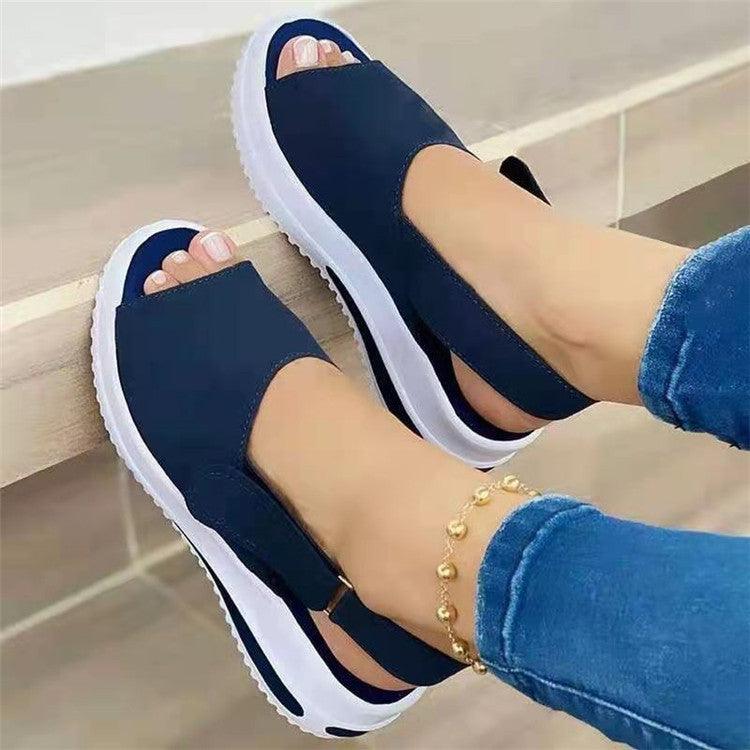 Fish-mouth Flat-heel Beach Low-top Women's Sandals - Trendha