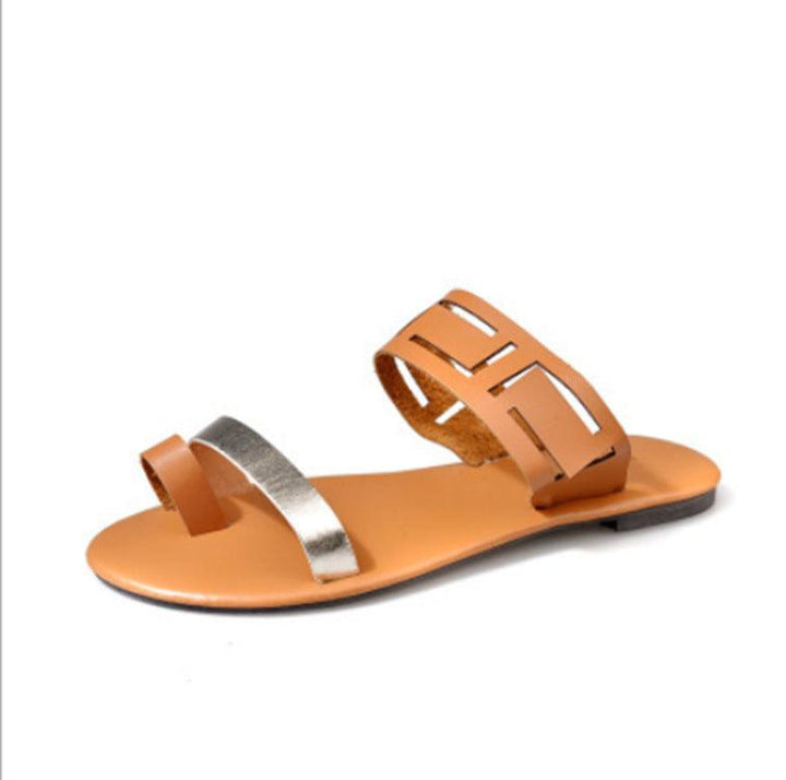 Hollow Set-toe Flat Sandals And Slippers - Trendha