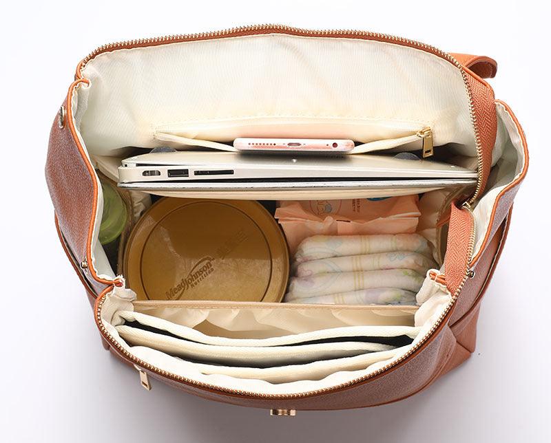 New PU Mummy Bag Double Shoulder Multifunctional Large Capacity Maternal And Baby Bag Diaper Bag - Trendha