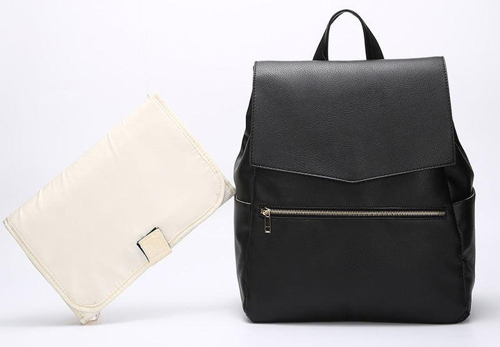 New PU Mummy Bag Double Shoulder Multifunctional Large Capacity Maternal And Baby Bag Diaper Bag - Trendha