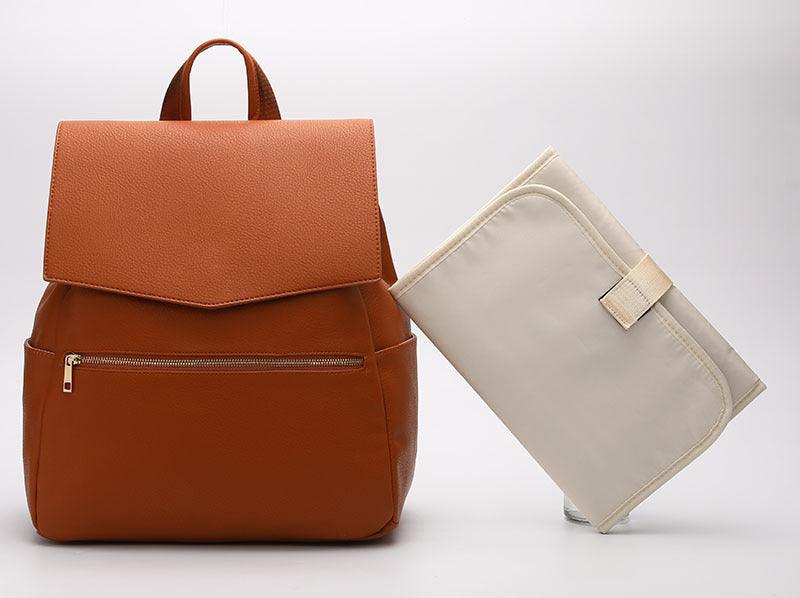 New PU Mummy Bag Double Shoulder Multifunctional Large Capacity Maternal And Baby Bag Diaper Bag - Trendha