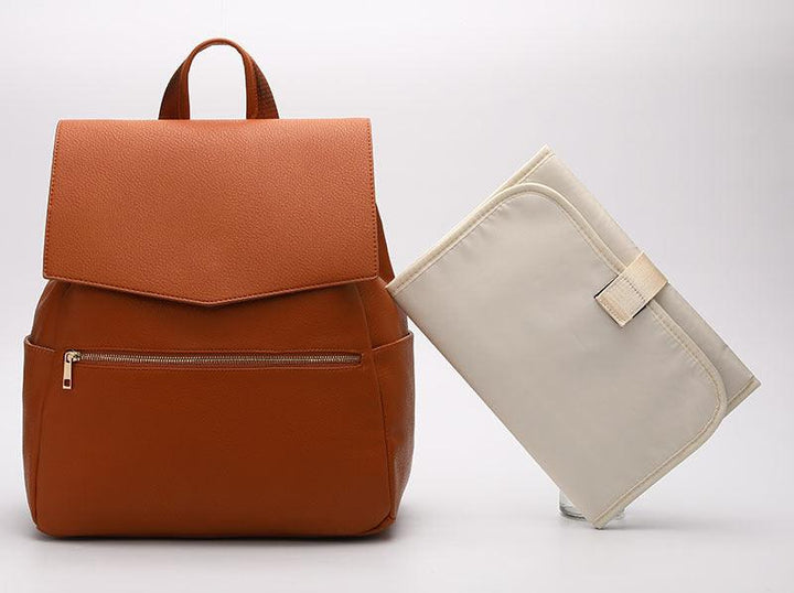 New PU Mummy Bag Double Shoulder Multifunctional Large Capacity Maternal And Baby Bag Diaper Bag - Trendha