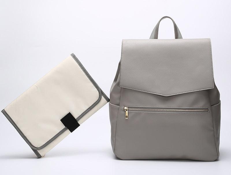 New PU Mummy Bag Double Shoulder Multifunctional Large Capacity Maternal And Baby Bag Diaper Bag - Trendha