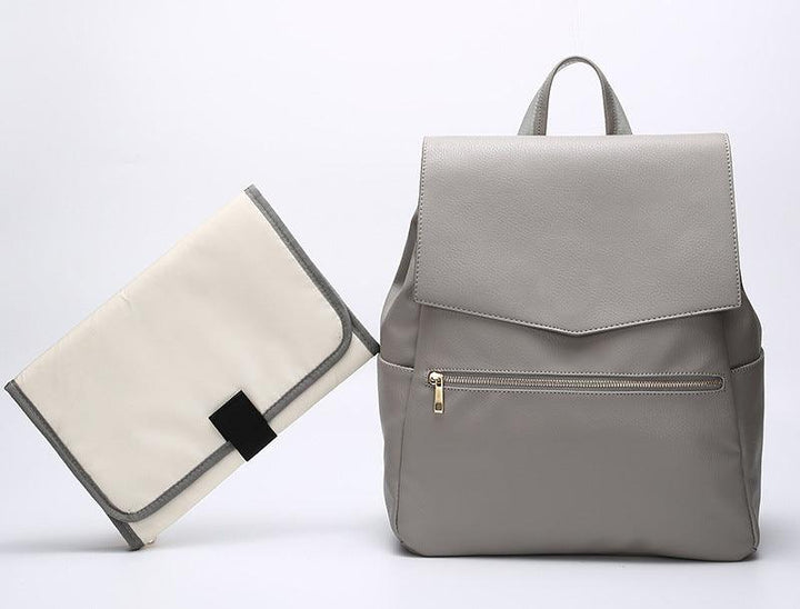 New PU Mummy Bag Double Shoulder Multifunctional Large Capacity Maternal And Baby Bag Diaper Bag - Trendha