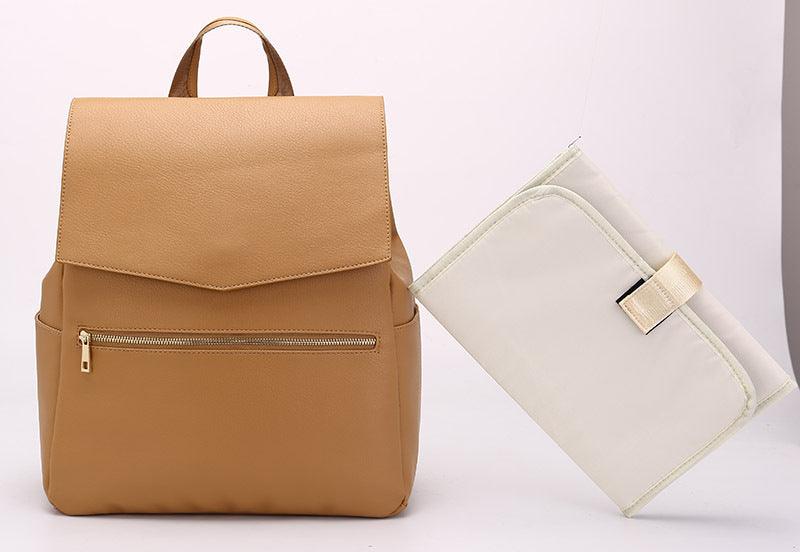 New PU Mummy Bag Double Shoulder Multifunctional Large Capacity Maternal And Baby Bag Diaper Bag