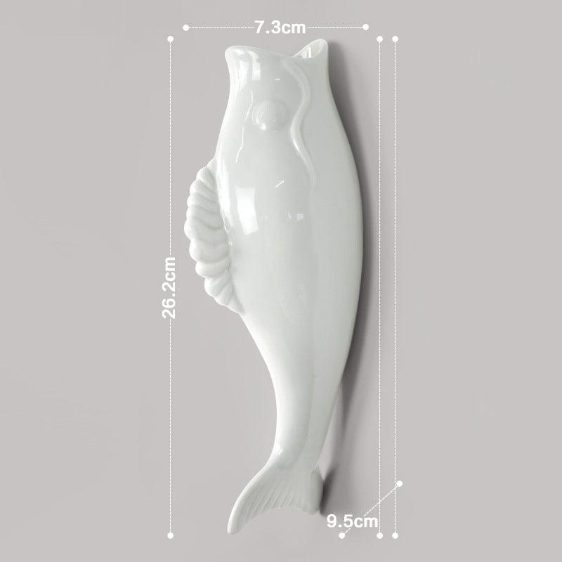 White Ceramic Fish Wall Ornament