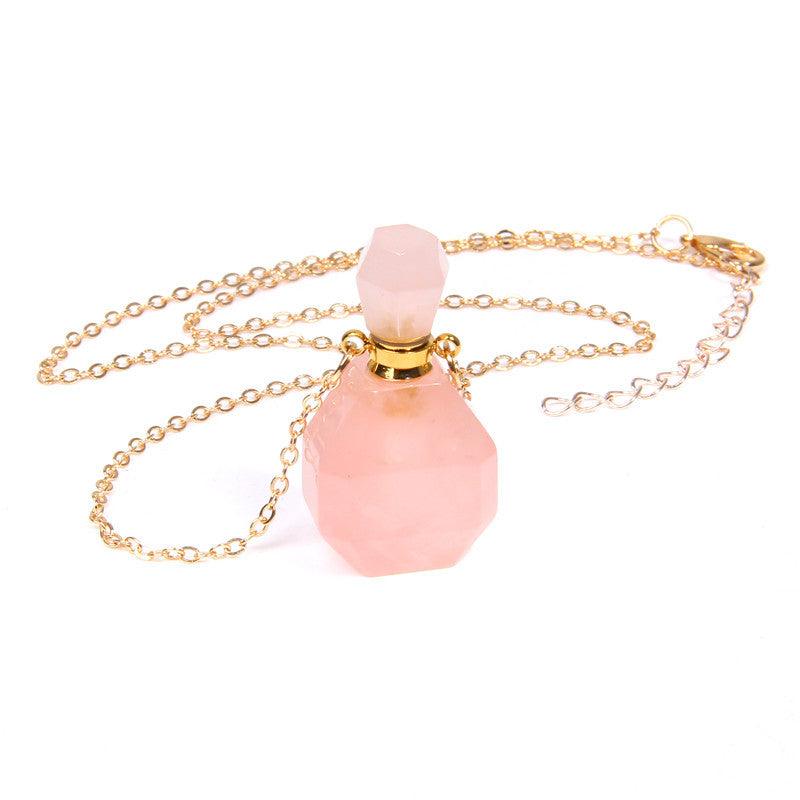 Perfume bottle crystal pendant necklace - Trendha