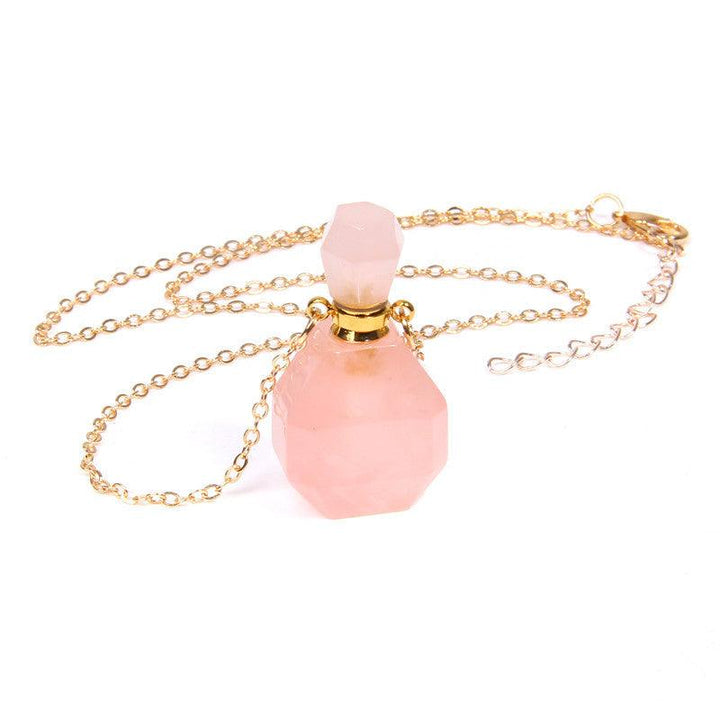Perfume bottle crystal pendant necklace - Trendha