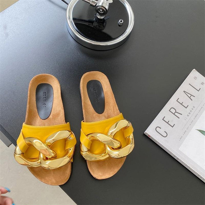 Ladies Fashion Flat-Bottom Baotou Half Slippers - Trendha
