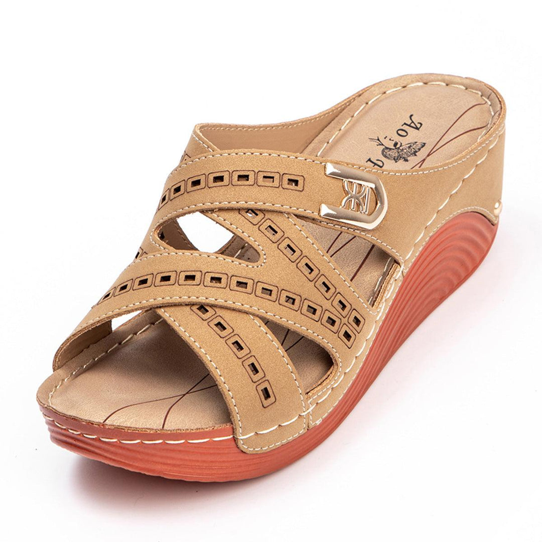 Slipper2021 Outer Wear Slippers Women Thick Bottom Breathable Hollow Beach Sandals - Trendha