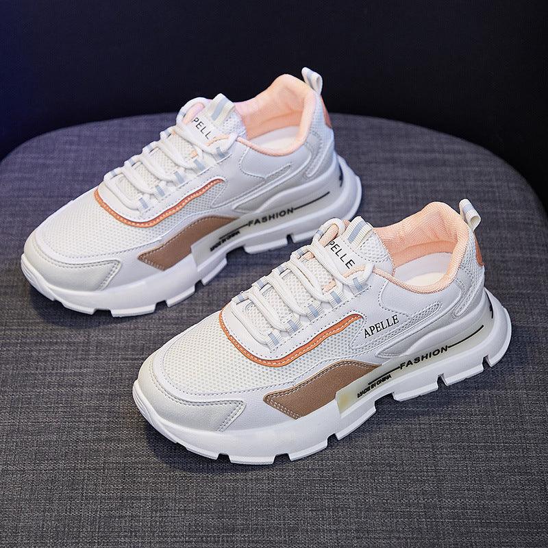Women's Color-Block PU and Mesh Low-Top Shoes