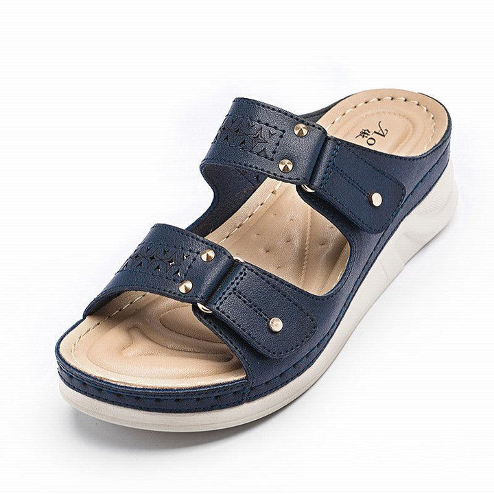Women's Plus Sizes Casual Rivet Wedge Slippers - Trendha