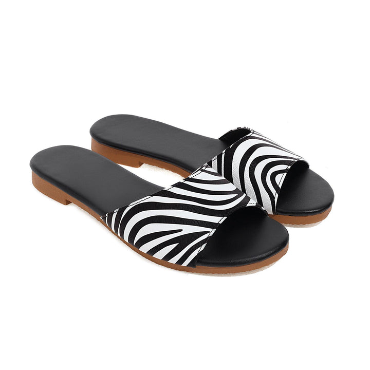 Comfortable Flat-bottomed Round-toe Outdoor Slippers - Trendha
