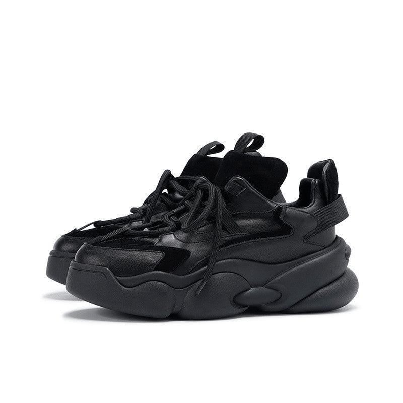 European Station Platform Shoes 2021 Spring New Thick-Soled Platform Platform Single Shoes Casual Sports Old Shoes Female Ins Tide
