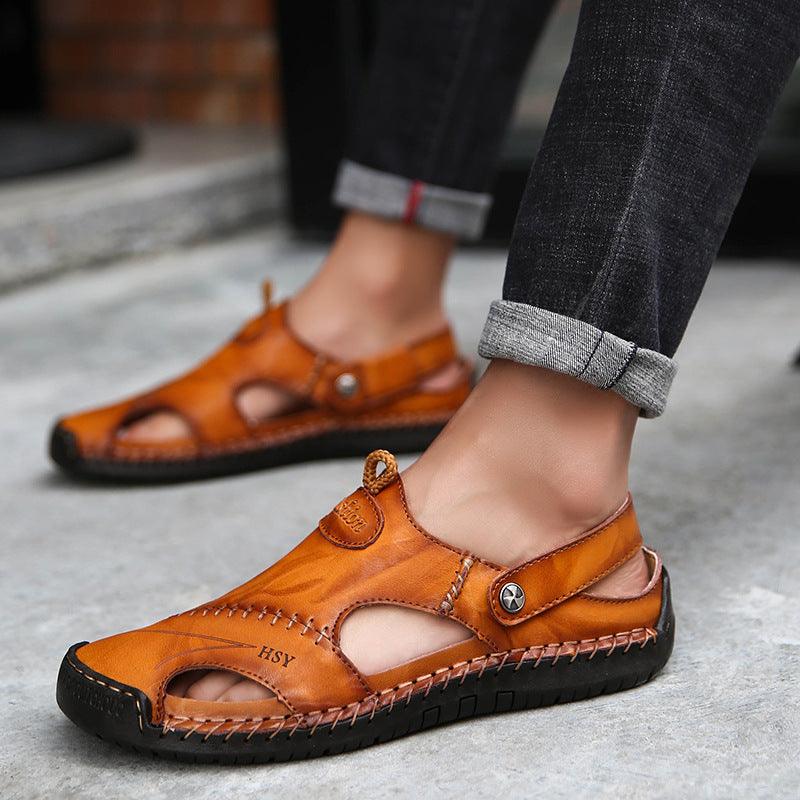 Genuine Leather Roman Summer Sandals For Men - Trendha
