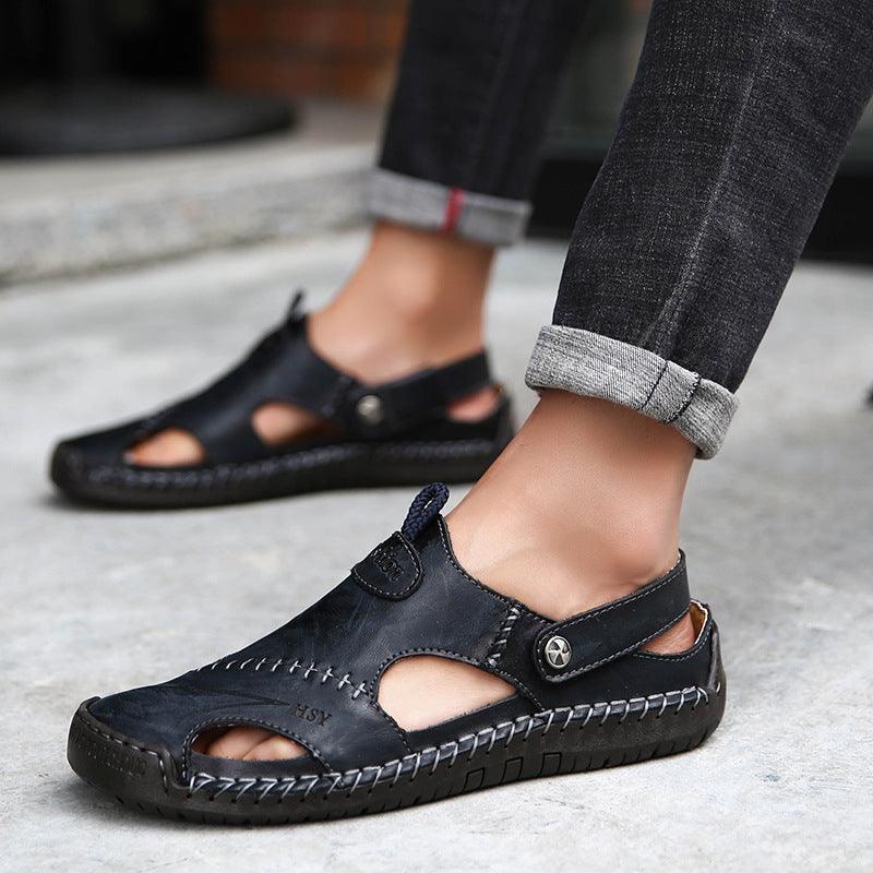 Genuine Leather Roman Summer Sandals For Men - Trendha