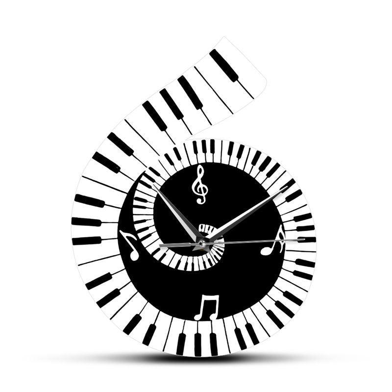 Decoration Wall Clock Treble Clef Piano Keyboard Musical Notes Irregular Decoration Clock Wall Clock Cross-border - Trendha