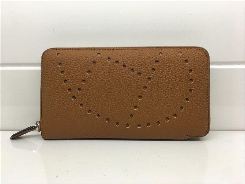 Lychee Pattern Top Layer Cowhide Classic Clutch - Trendha