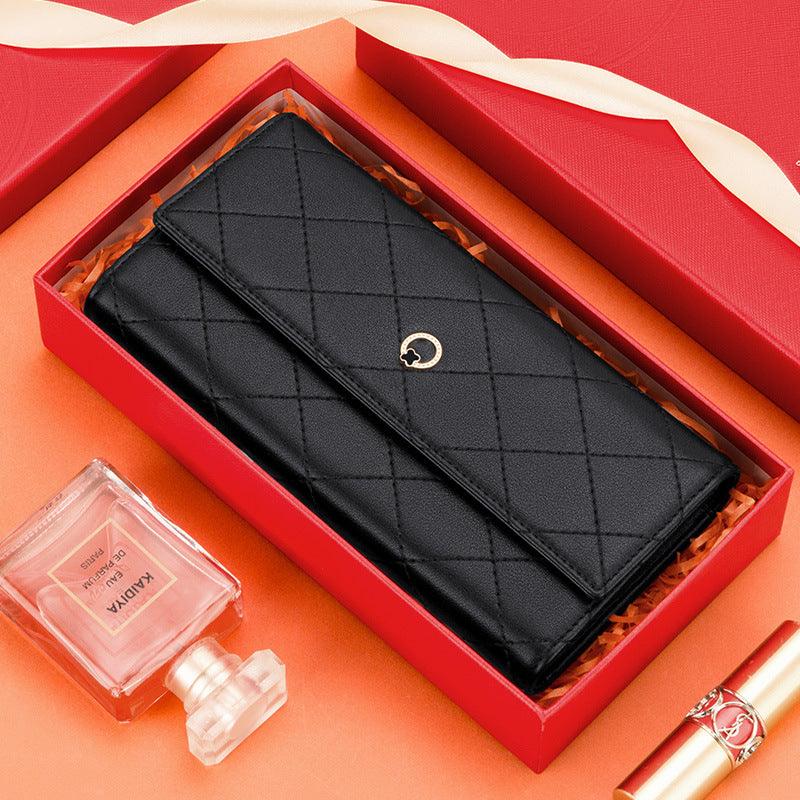 Cowhide Multifunctional Long Multi-card Pocket Wallet Clutch - Trendha