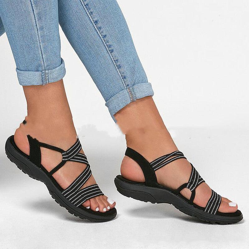 Large Size Sandals Women Summer New Style Flat Casual Comfortable Beach Shoes - Trendha