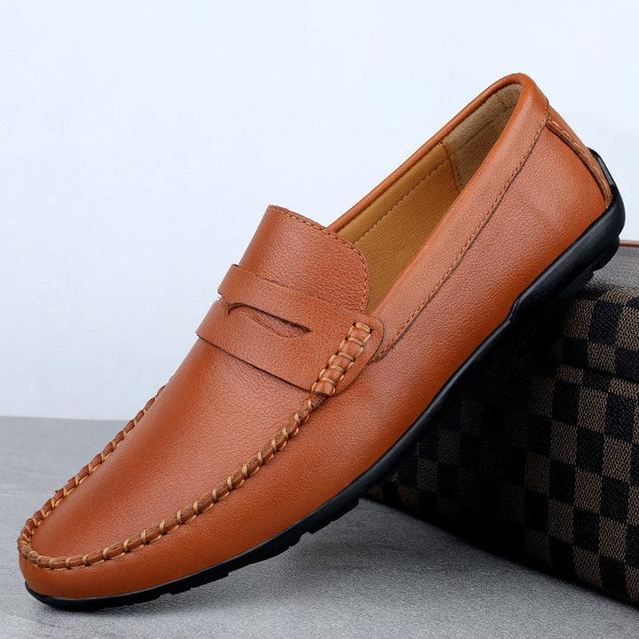 Peas Shoes Men's Wholesale British Driving Toe Layer Cowhide Pedal - Trendha