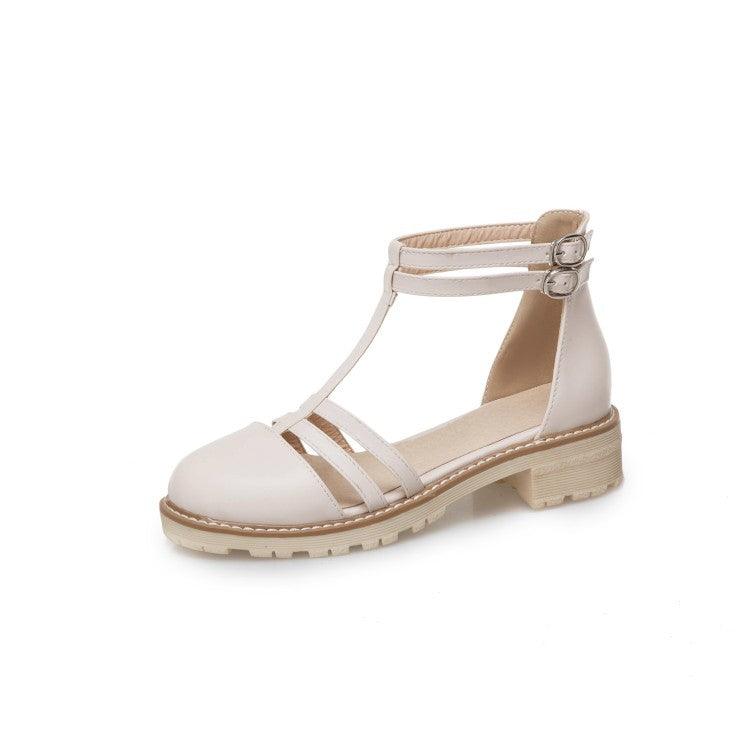 Flat-bottomed Flat-bottomed Buckle Fashion Sandals - Trendha
