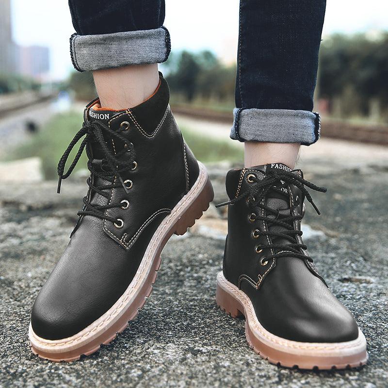 High Top British Leather Boots | Martin Style - Trendha
