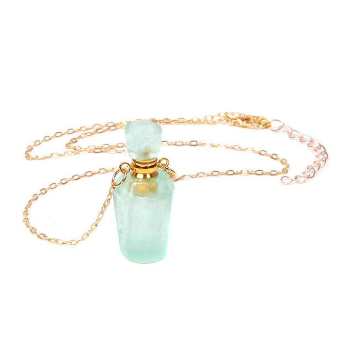 Perfume bottle crystal pendant necklace - Trendha
