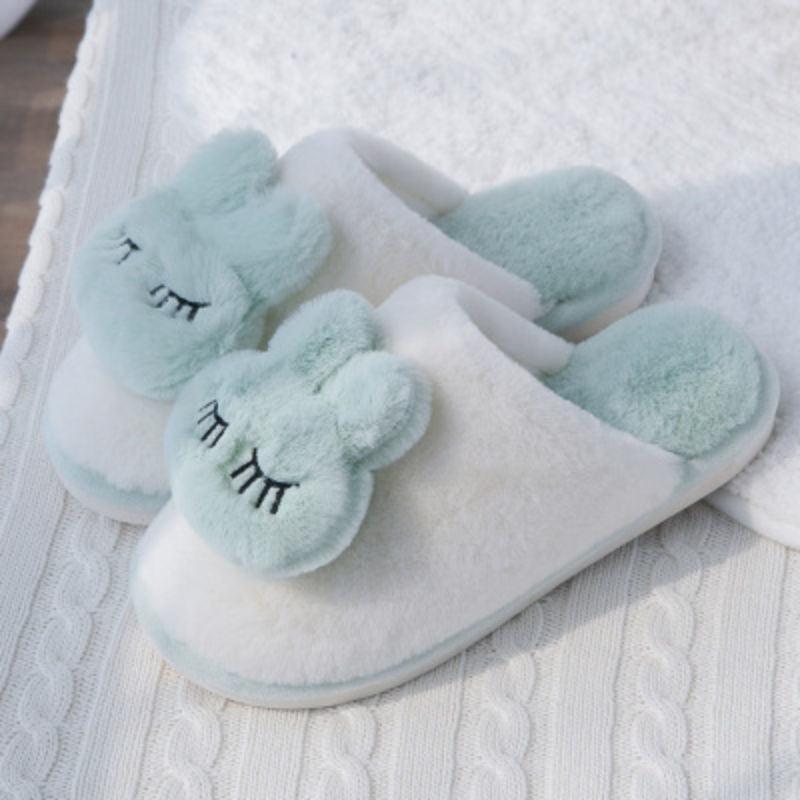 Cotton Slippers Female Winter Couple Home Confinement Shoes Cute Non-slip Plush Slippers - Trendha