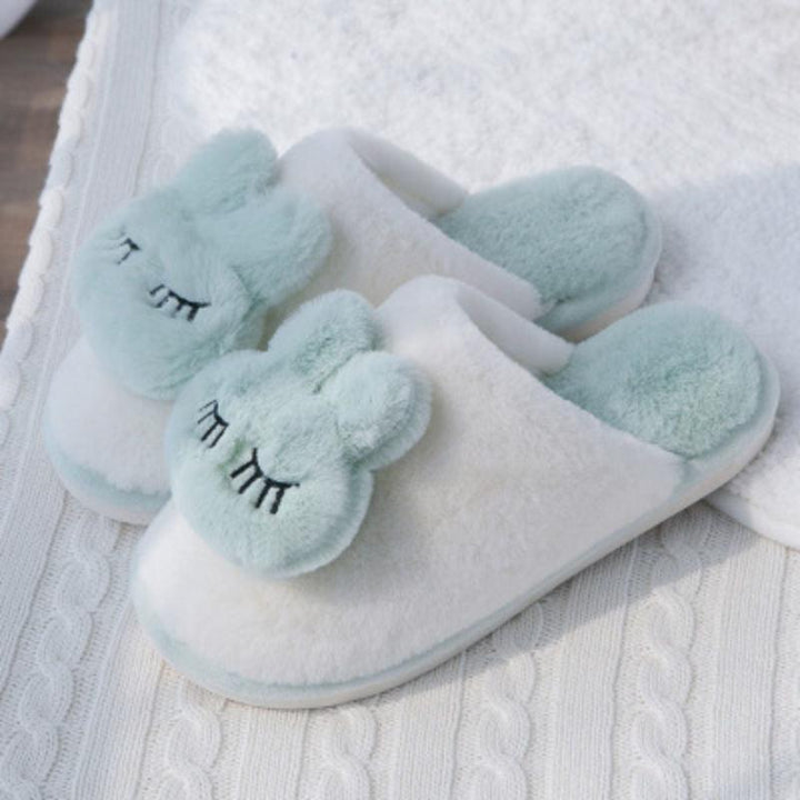 Cotton Slippers Female Winter Couple Home Confinement Shoes Cute Non-slip Plush Slippers - Trendha