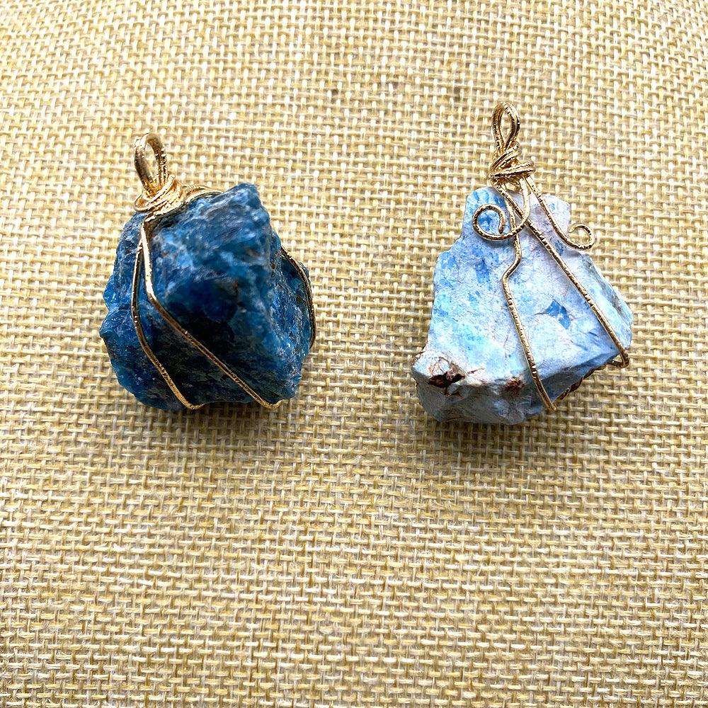 Hand-Wound Twisted Irregular Crystal Rough Stone Necklace - Trendha