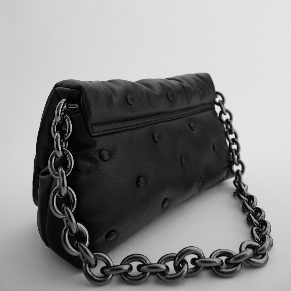 Blue oversized denim quilted shoulder messenger bag chain bag - Trendha