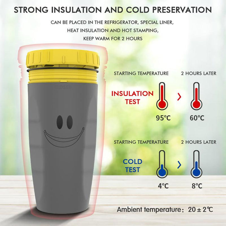 No Cover Twist Cup Travel Portable Cup Double Insulation Tumbler Straw Sippy Water Bottles Portable For Children Adults - Trendha